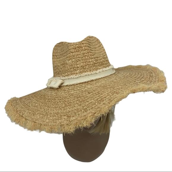 Hat Attack 100% Raffia Straw Cover Up Sun Hat NWT - Picture 2 of 13